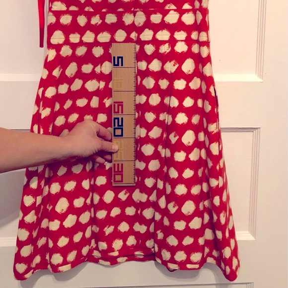 Very Cute Deep Coral w/Cream Spot Cocktail Dress Size 6 - Eliza J - Picture 10 of 10